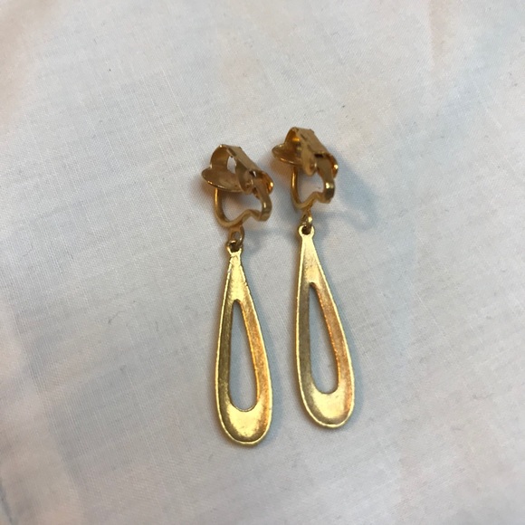 Striking Yellow Teardrop Shaped Earrings - Picture 5 of 5